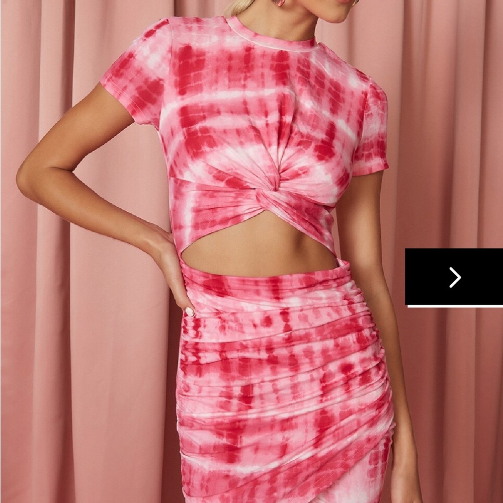 SUPERDOWN cut out tie dye mini dress